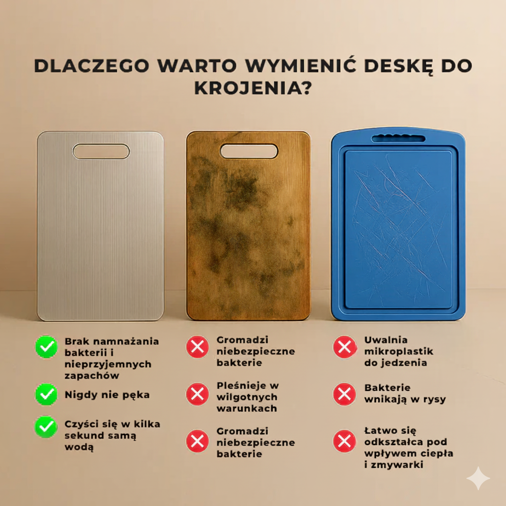 Stalowe deski do krojenia, które chronią Twoje zdrowie - bez mikroplastiku, bez toksyn